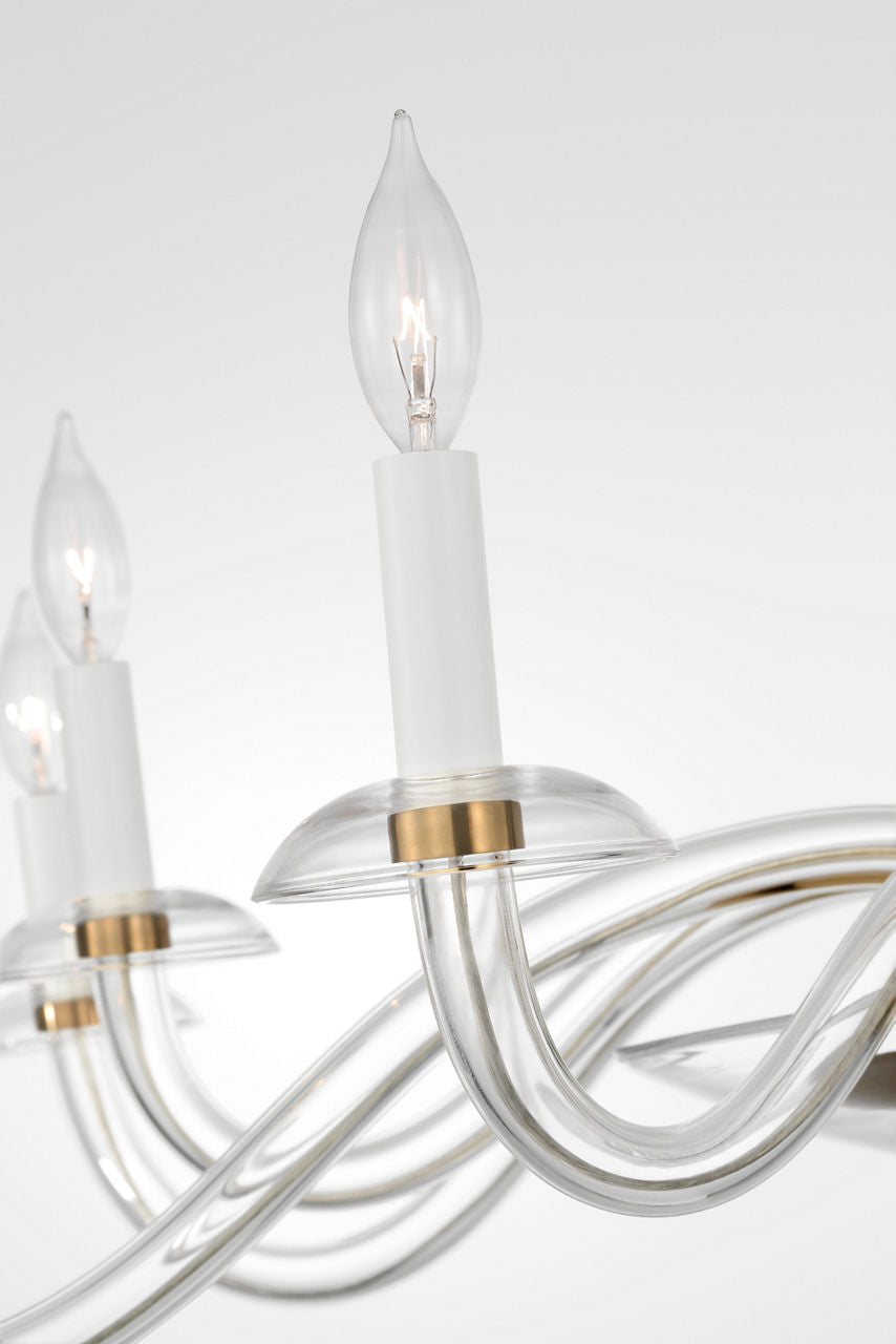 Brigitte Grande Chandelier | Clear Glass and Hand-Rubbed Antique Brass