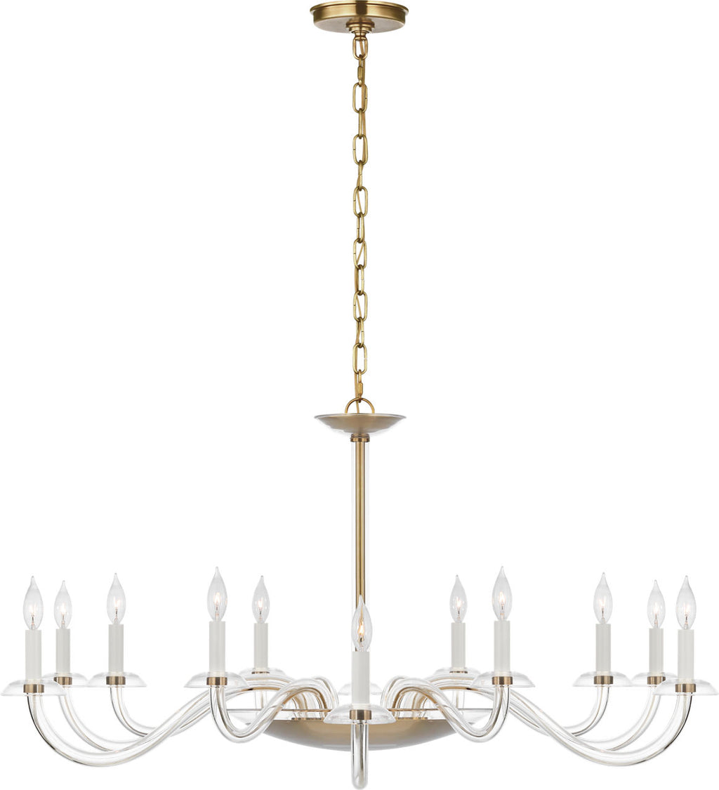 Brigitte Grande Chandelier | Clear Glass and Hand-Rubbed Antique Brass