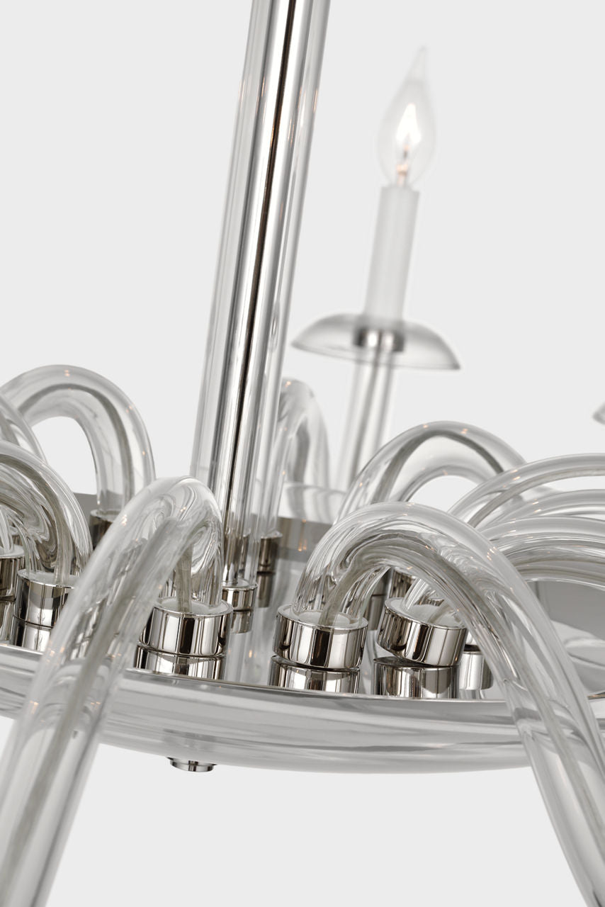 Brigitte Grande Chandelier | Clear Glass and Polished Nickel