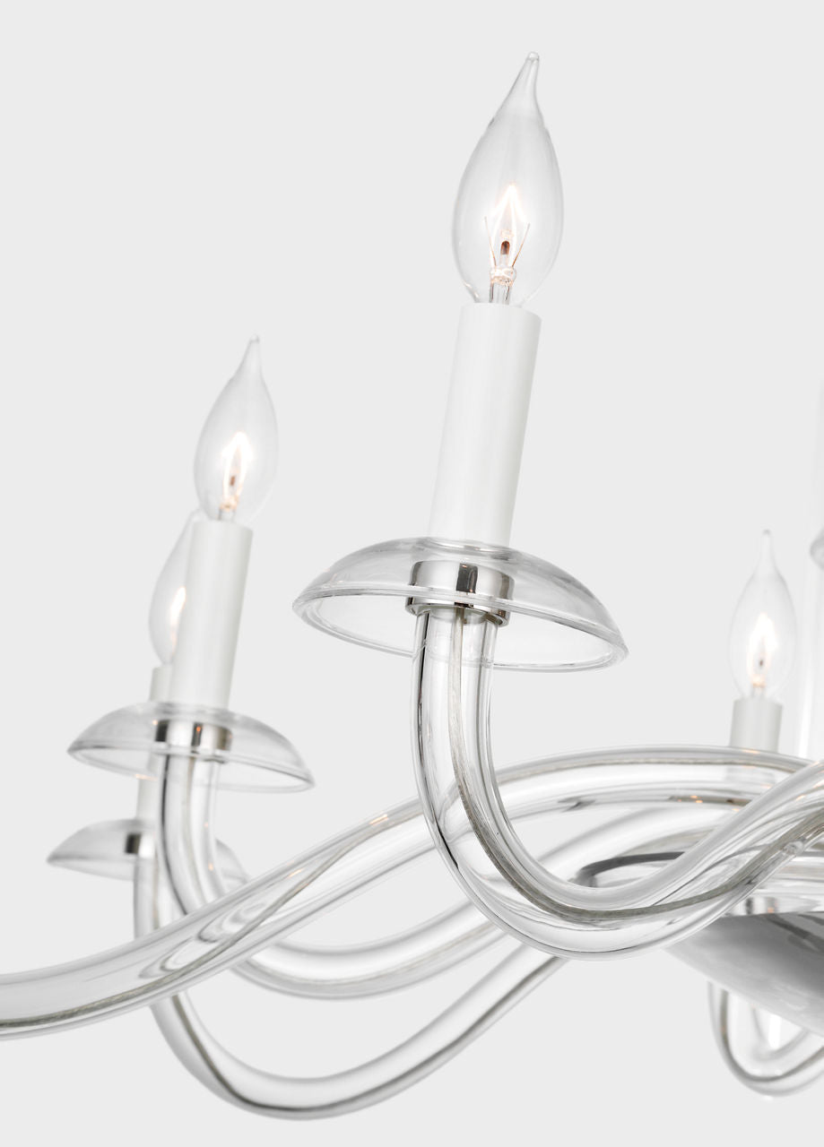 Brigitte Grande Chandelier | Clear Glass and Polished Nickel