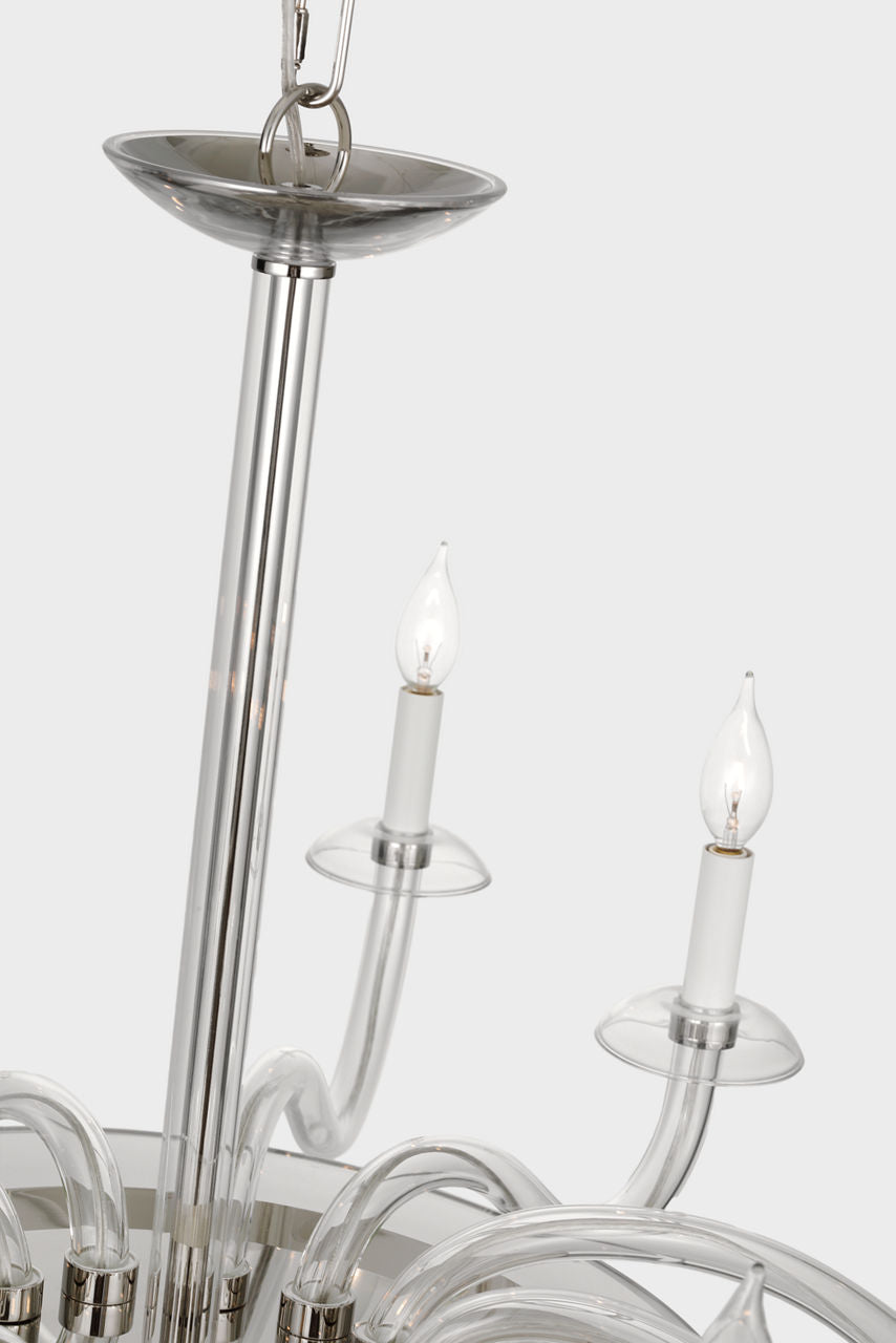 Brigitte Grande Chandelier | Clear Glass and Polished Nickel