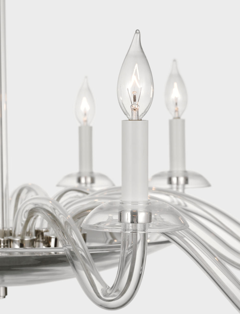 Brigitte Grande Chandelier | Clear Glass and Polished Nickel