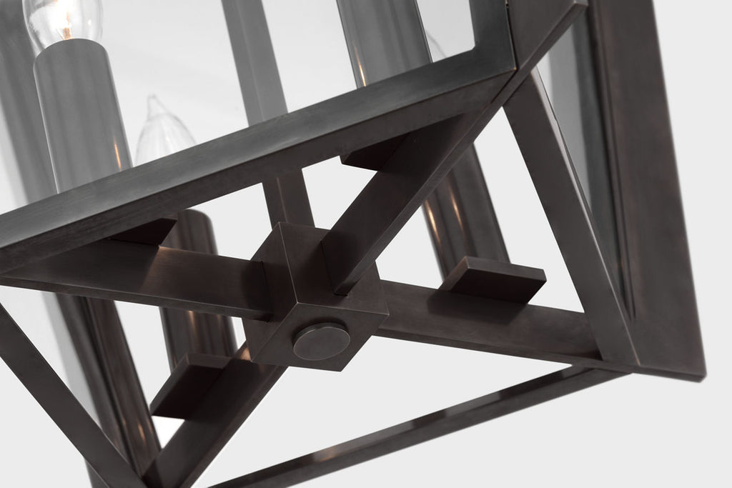 Palais 15" Lantern | Bronze | Clear Glass