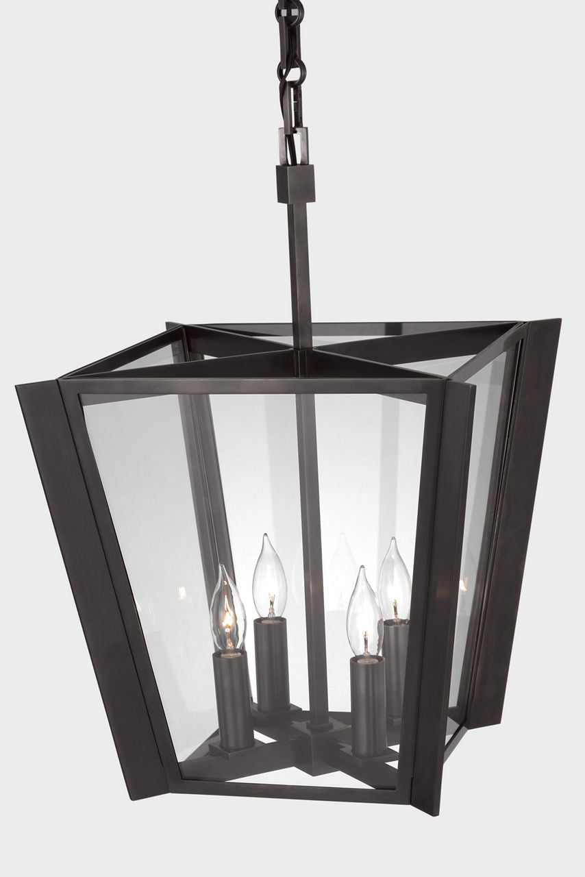 Palais 15" Lantern | Bronze | Clear Glass