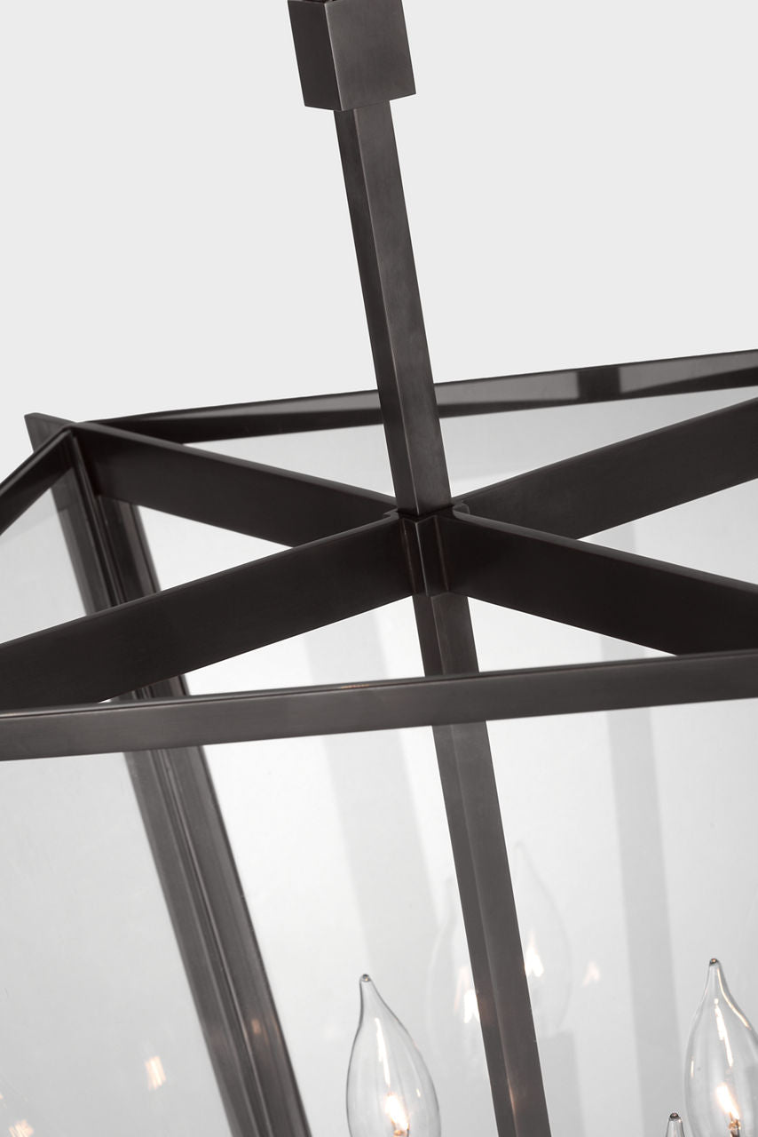 Palais 15" Lantern | Bronze | Clear Glass