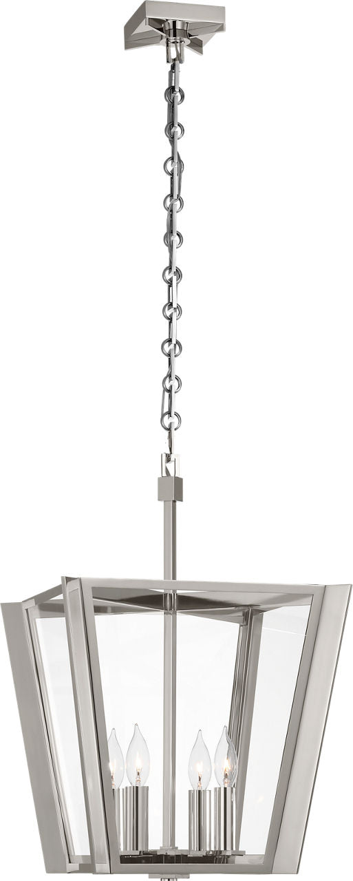 Palais 15" Lantern | Polished Nickel | Clear Glass