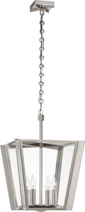 Palais 15" Lantern | Polished Nickel | Clear Glass