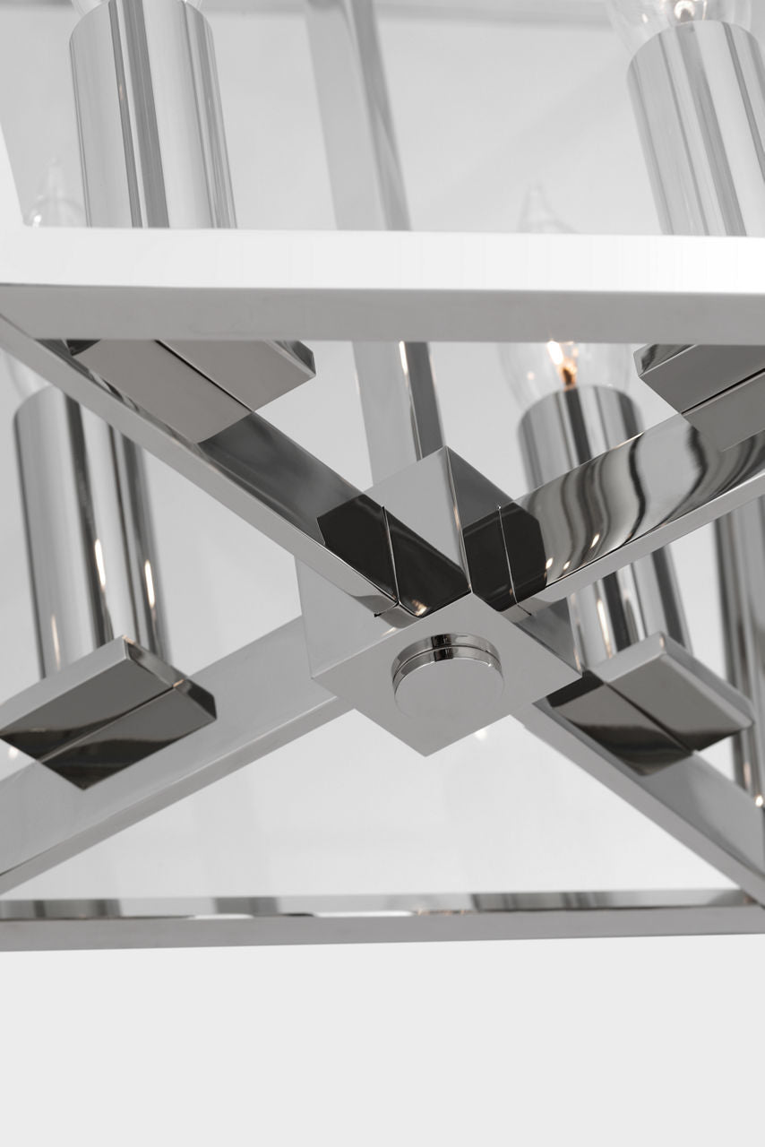 Palais 15" Lantern | Polished Nickel | Clear Glass