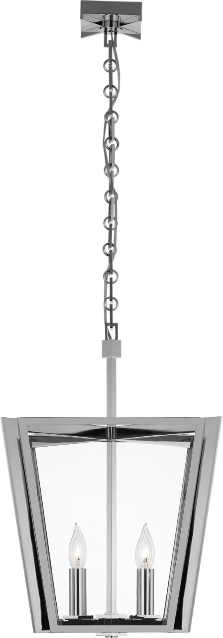 Palais 15" Lantern | Polished Nickel | Clear Glass