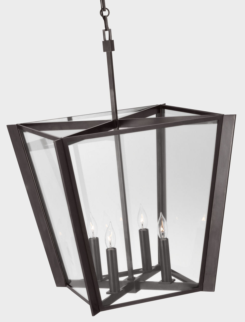 Palais 20" Lantern | Bronze | Clear Glass