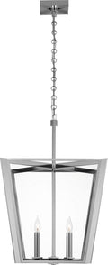 Palais 20" Lantern | Polished Nickel | Clear Glass