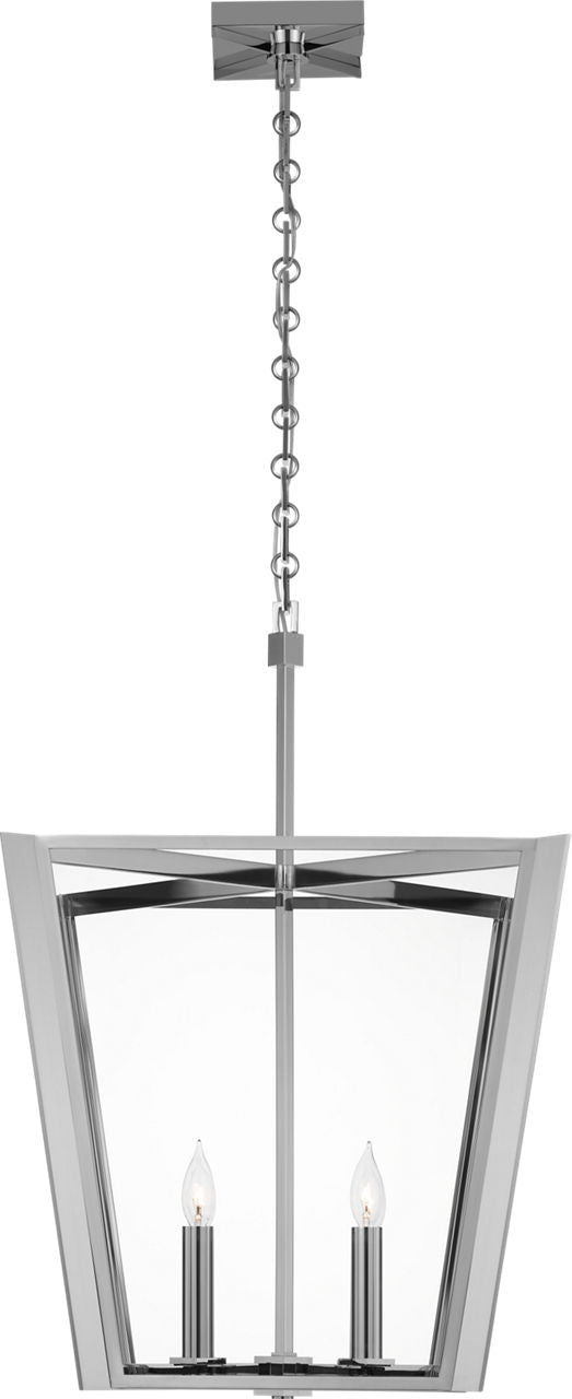 Palais 20" Lantern | Polished Nickel | Clear Glass