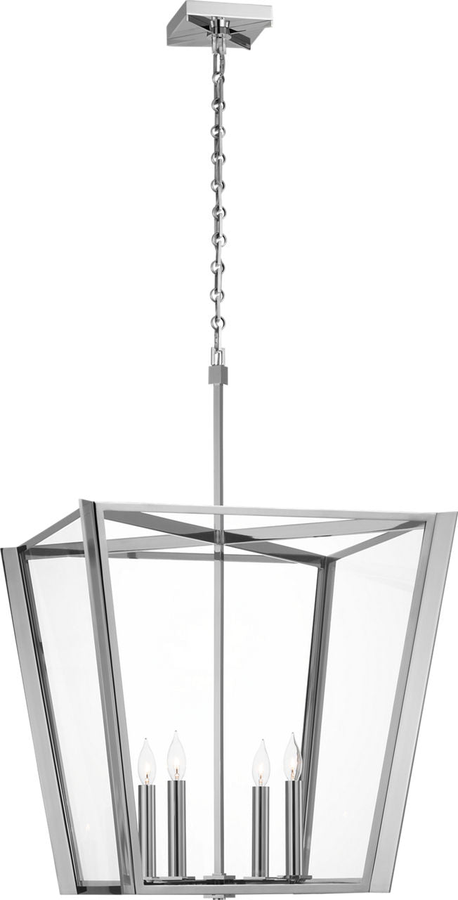 Palais 25" Lantern | Polished Nickel | Clear Glass