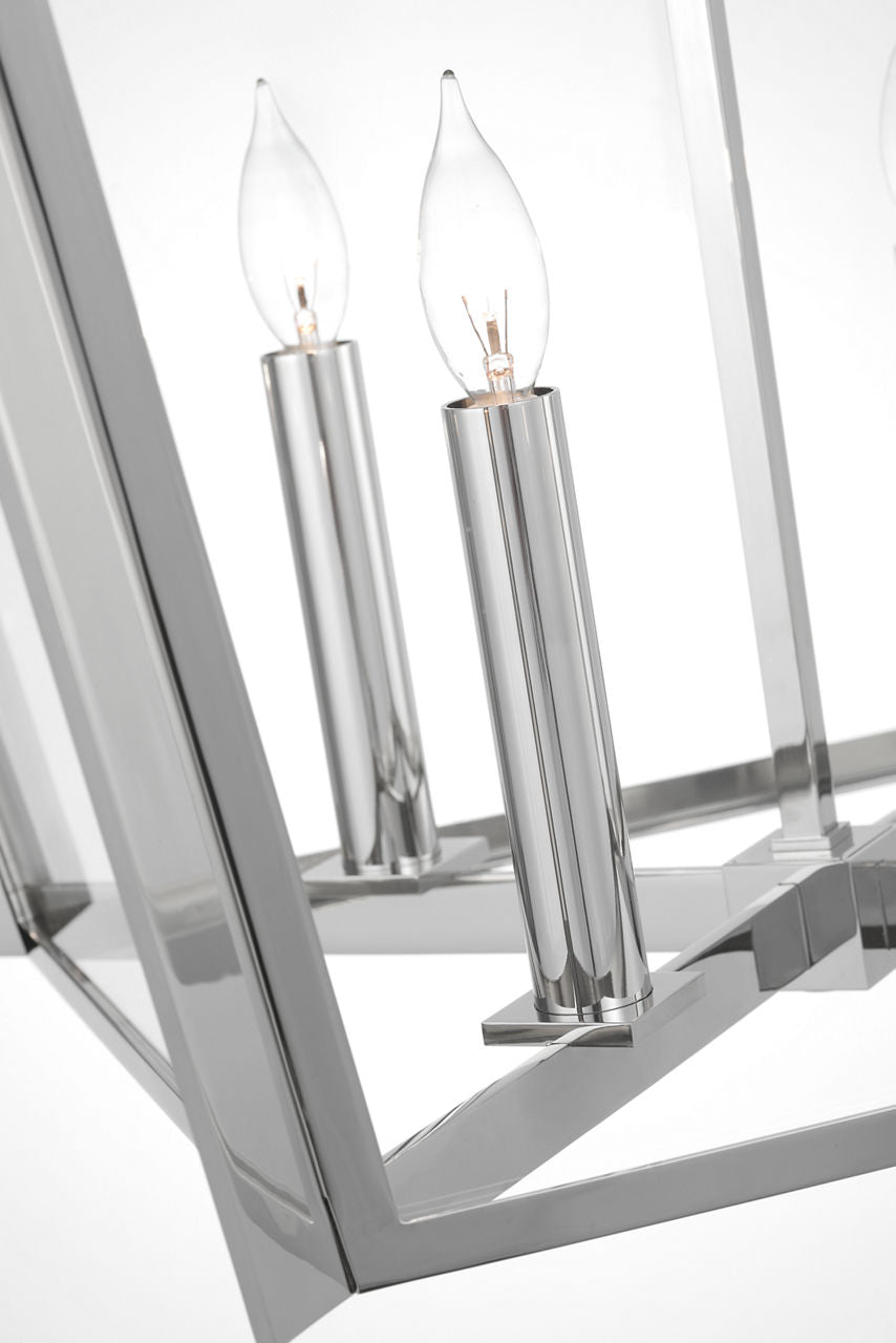 Palais 25" Lantern | Polished Nickel | Clear Glass
