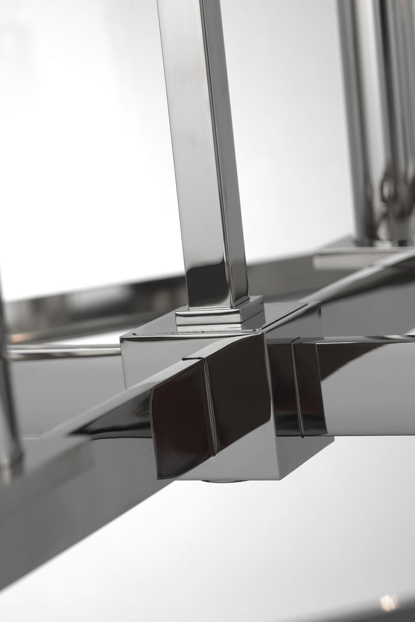 Palais 25" Lantern | Polished Nickel | Clear Glass
