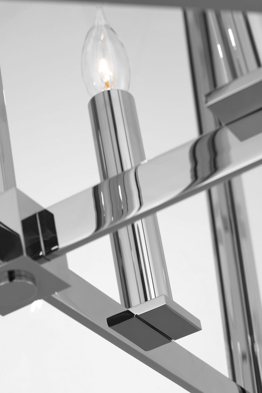 Palais 25" Lantern | Polished Nickel | Clear Glass