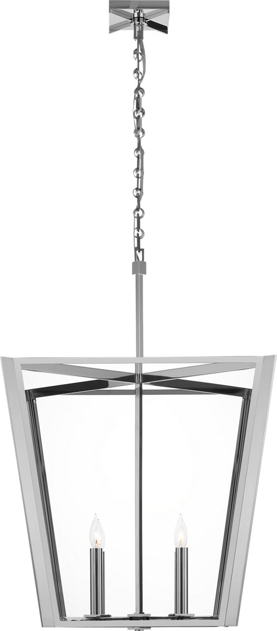Palais 25" Lantern | Polished Nickel | Clear Glass