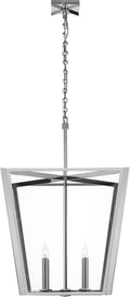 Palais 25" Lantern | Polished Nickel | Clear Glass