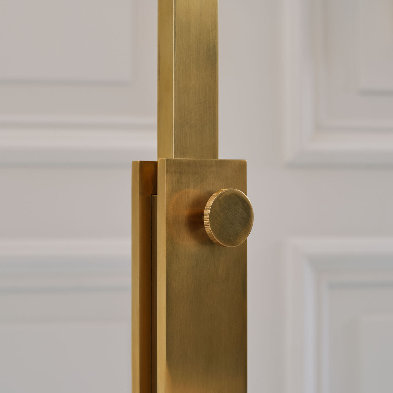 Cadmus Medium Adjustable Floor Lamp | Antique Brass | Linen Shade