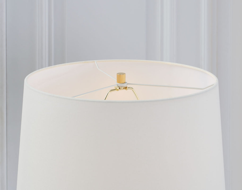 Cadmus Medium Adjustable Floor Lamp | Antique Brass | Linen Shade
