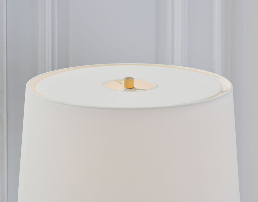 Cadmus Medium Adjustable Floor Lamp | Antique Brass | Linen Shade