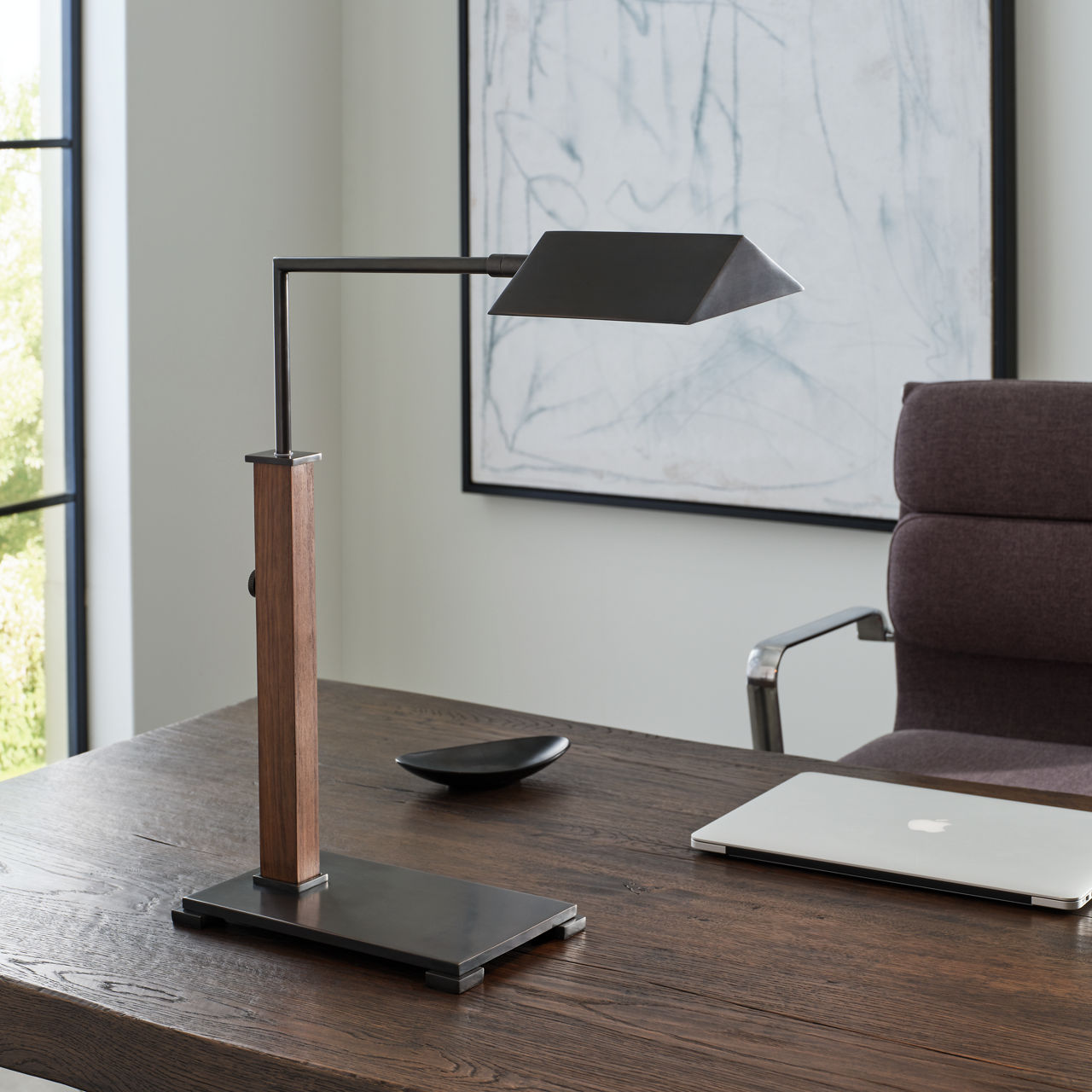 Copse Medium Pharmacy Desk Lamp | Bronze and Dark Walnut