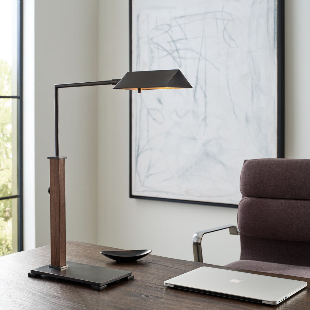 Copse Medium Pharmacy Desk Lamp | Bronze and Dark Walnut