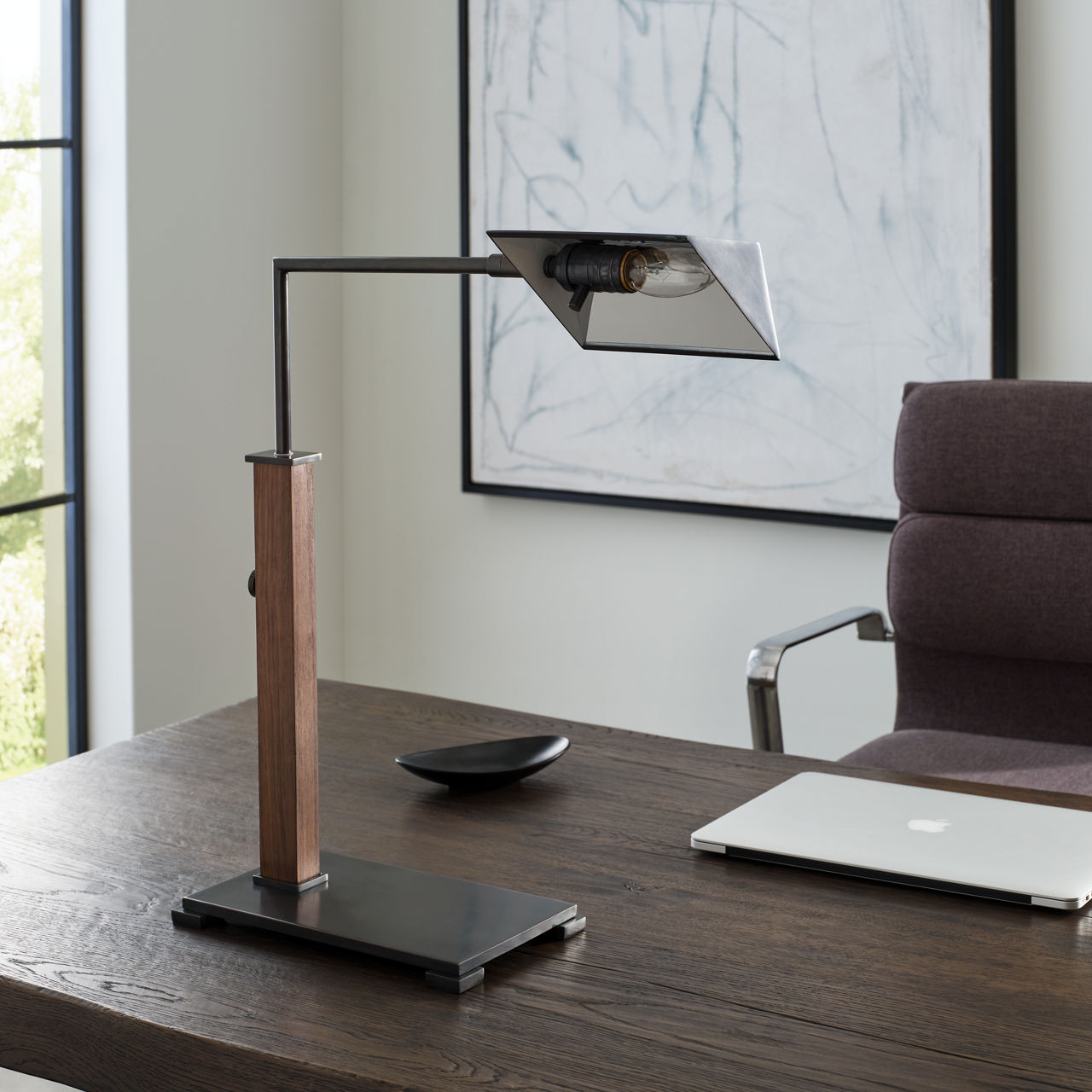 Copse Medium Pharmacy Desk Lamp | Bronze and Dark Walnut