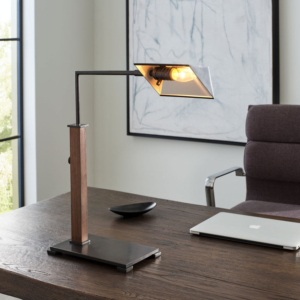 Copse Medium Pharmacy Desk Lamp | Bronze and Dark Walnut