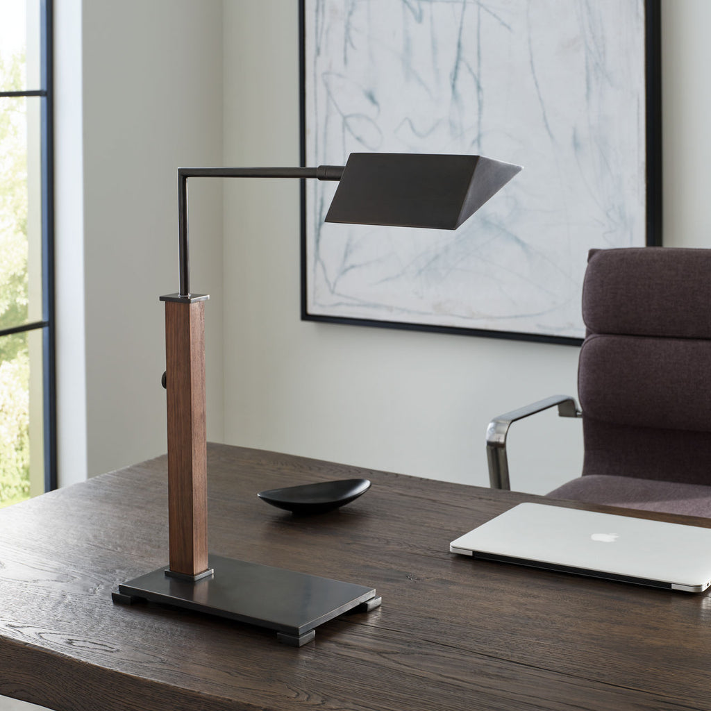 Copse Medium Pharmacy Desk Lamp | Bronze and Dark Walnut
