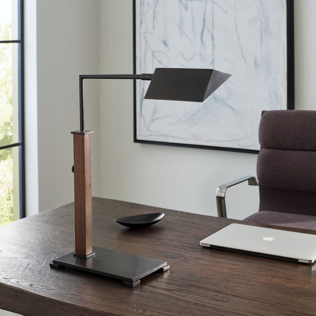 Copse Medium Pharmacy Desk Lamp | Bronze and Dark Walnut
