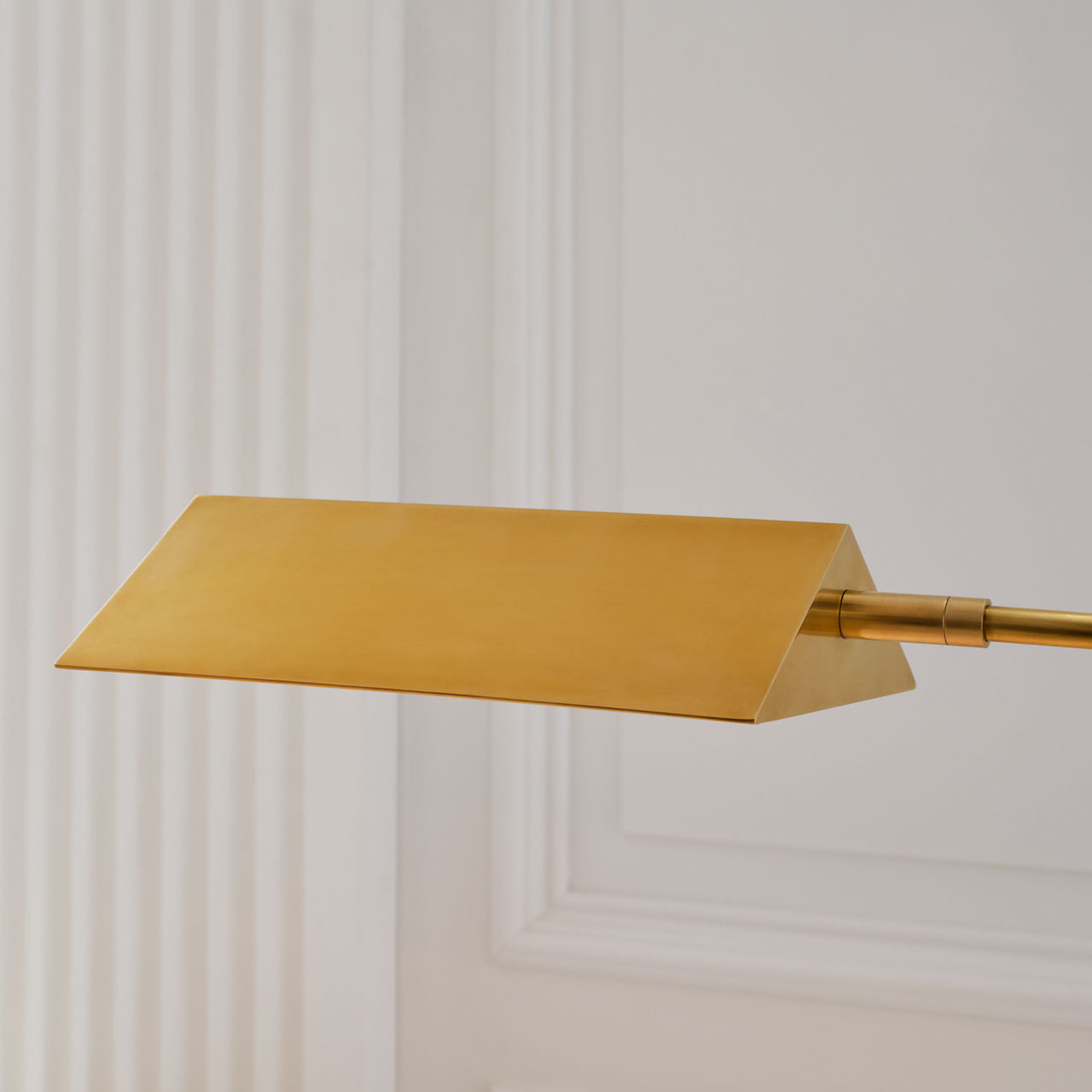Copse Medium Pharmacy Floor Lamp | Antique Brass and Dark Walnut