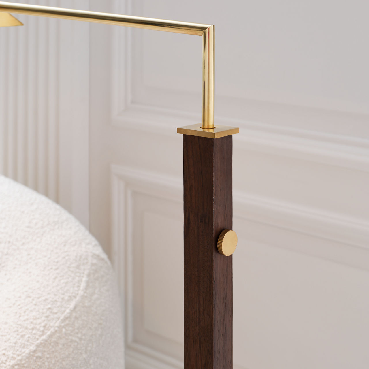 Copse Medium Pharmacy Floor Lamp | Antique Brass and Dark Walnut