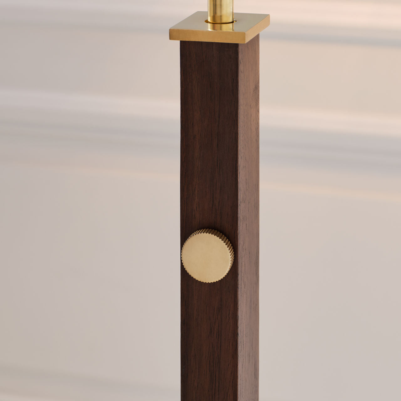 Copse Medium Pharmacy Floor Lamp | Antique Brass and Dark Walnut