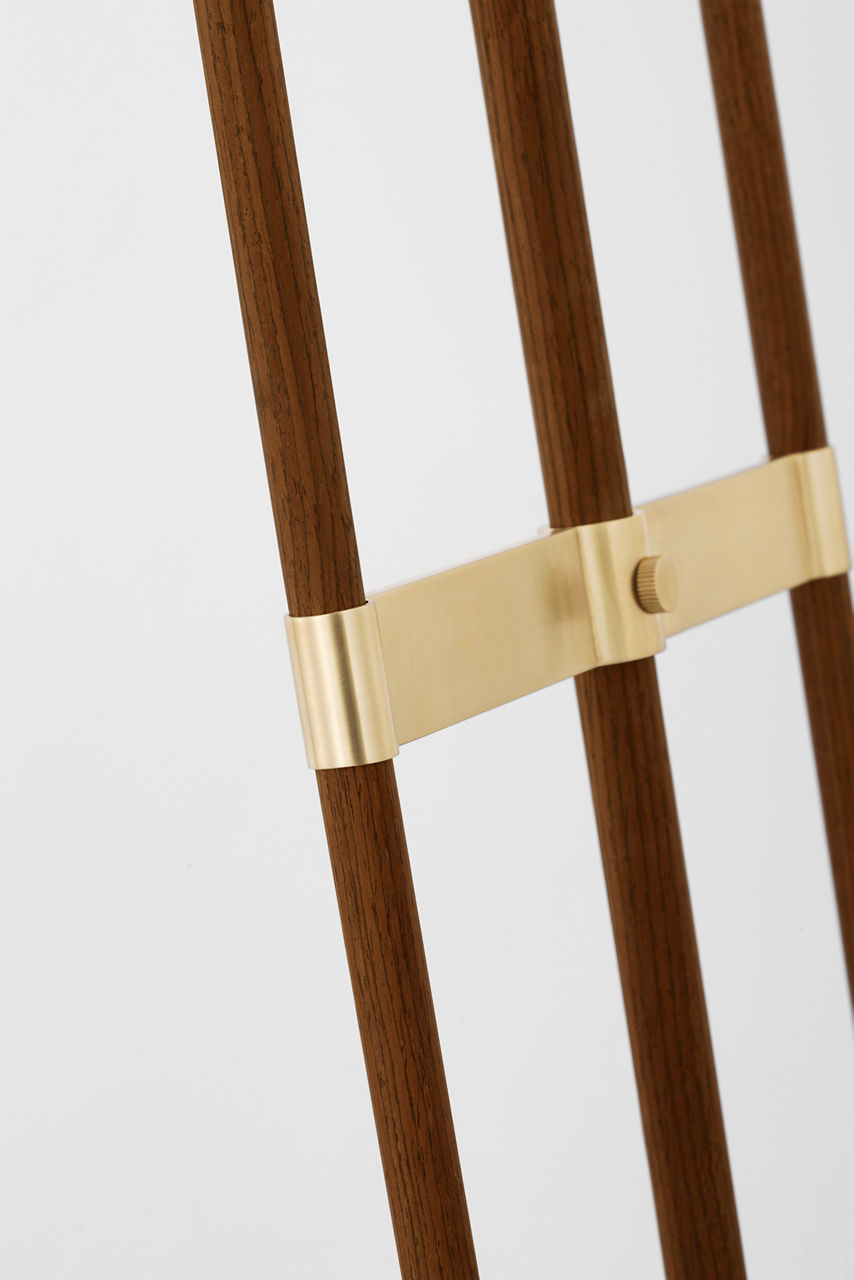 Alda 57" Adjustable Floor Lamp | Antique-Burnished Brass and Walnut | Linen Shade