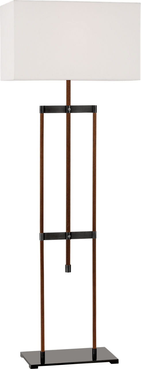 Alda 57" Adjustable Floor Lamp | Bronze and Dark Walnut | Linen Shade