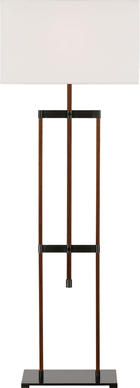 Alda 57" Adjustable Floor Lamp | Bronze and Dark Walnut | Linen Shade