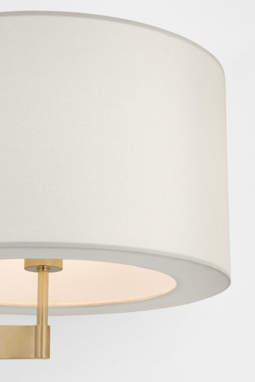 Amell 55" Articulating Floor Lamp | Antique-Burnished Brass | Linen Shade