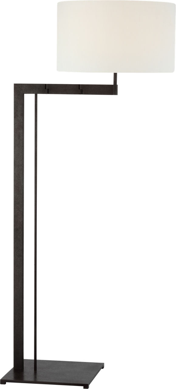 Amell 55" Articulating Floor Lamp | Warm Iron | Linen Shade