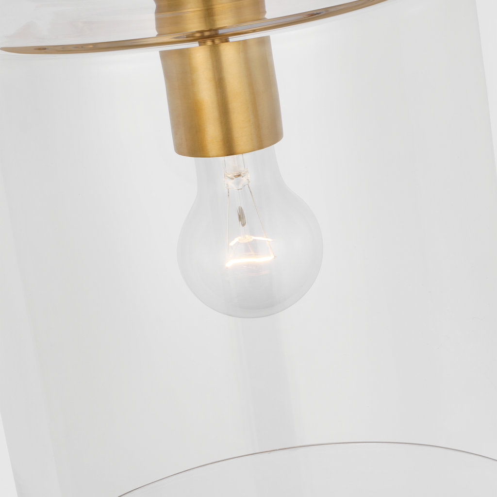Elias 23" Sconce | Antique-Burnished Brass | Clear Glass