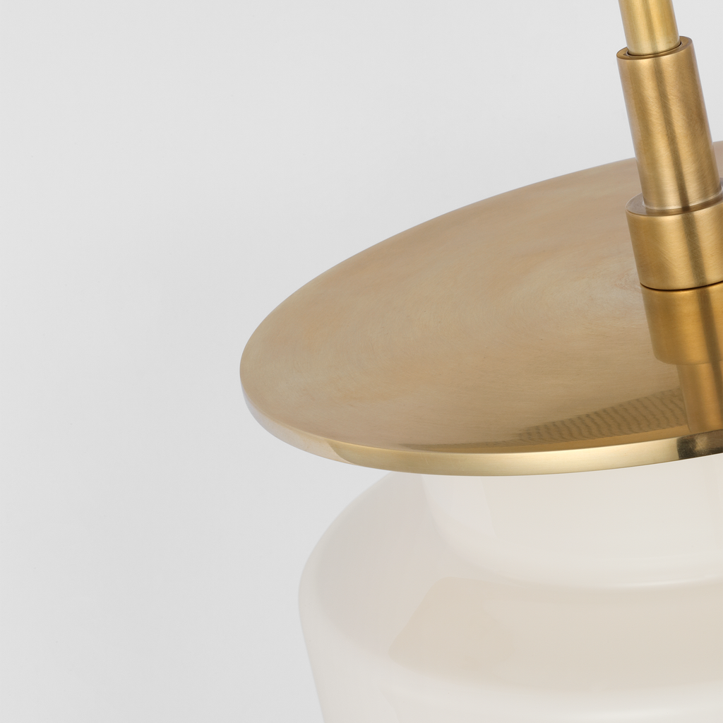 Elias 23" Sconce | Antique-Burnished Brass | White Glass