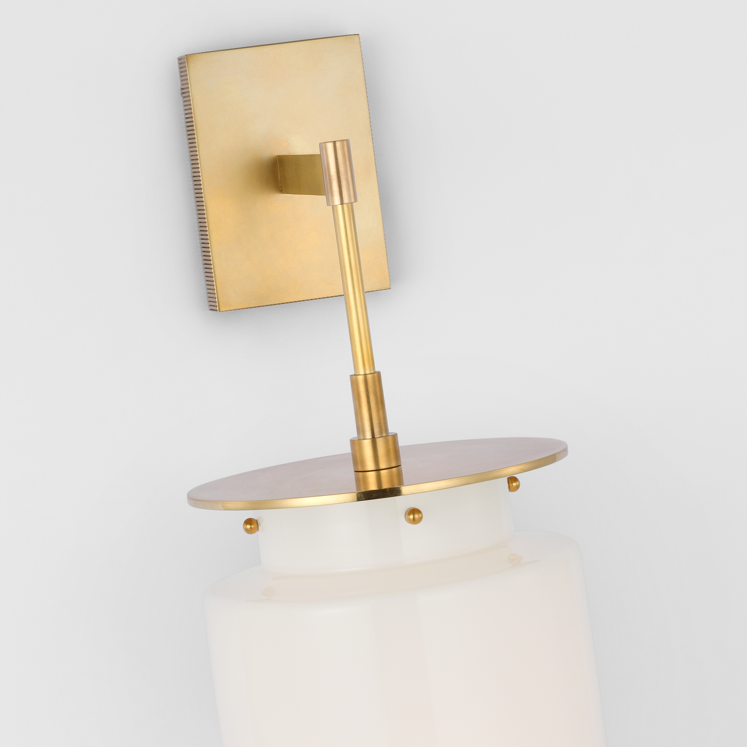 Elias 23" Sconce | Antique-Burnished Brass | White Glass