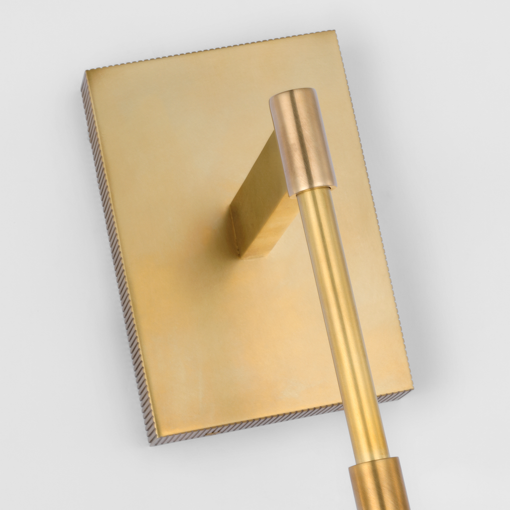 Elias 23" Sconce | Antique-Burnished Brass | White Glass