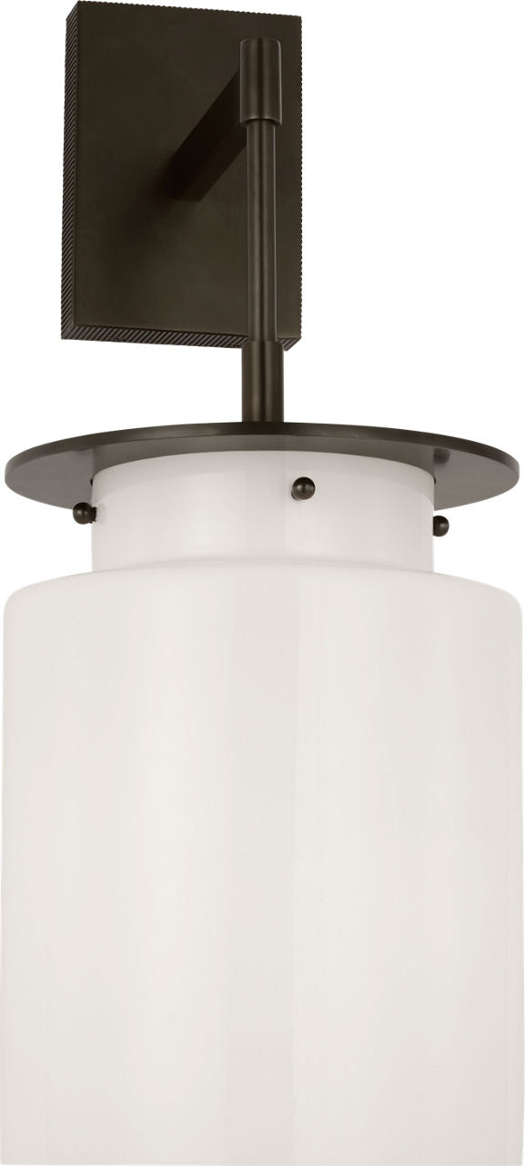 Elias 23" Sconce | Bronze | White Glass