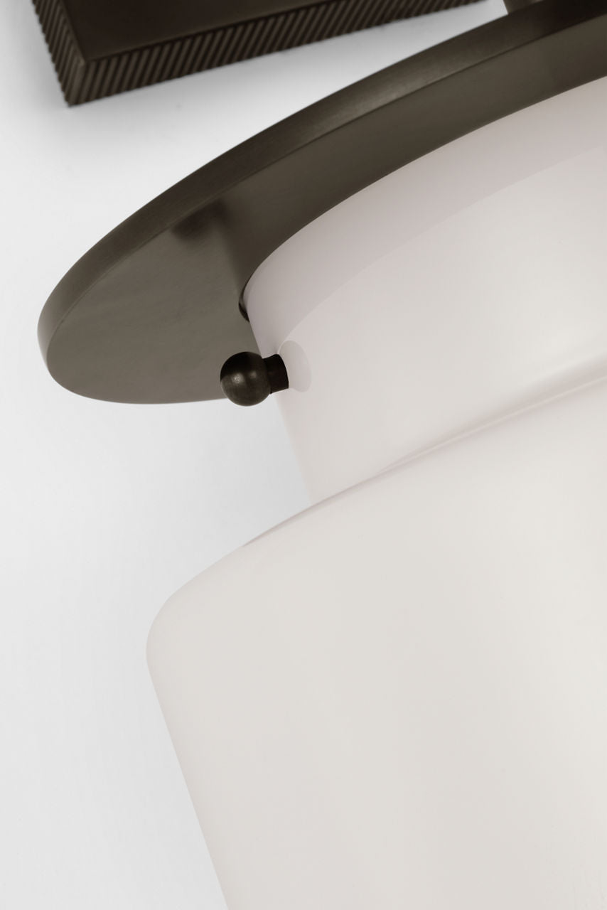 Elias 23" Sconce | Bronze | White Glass