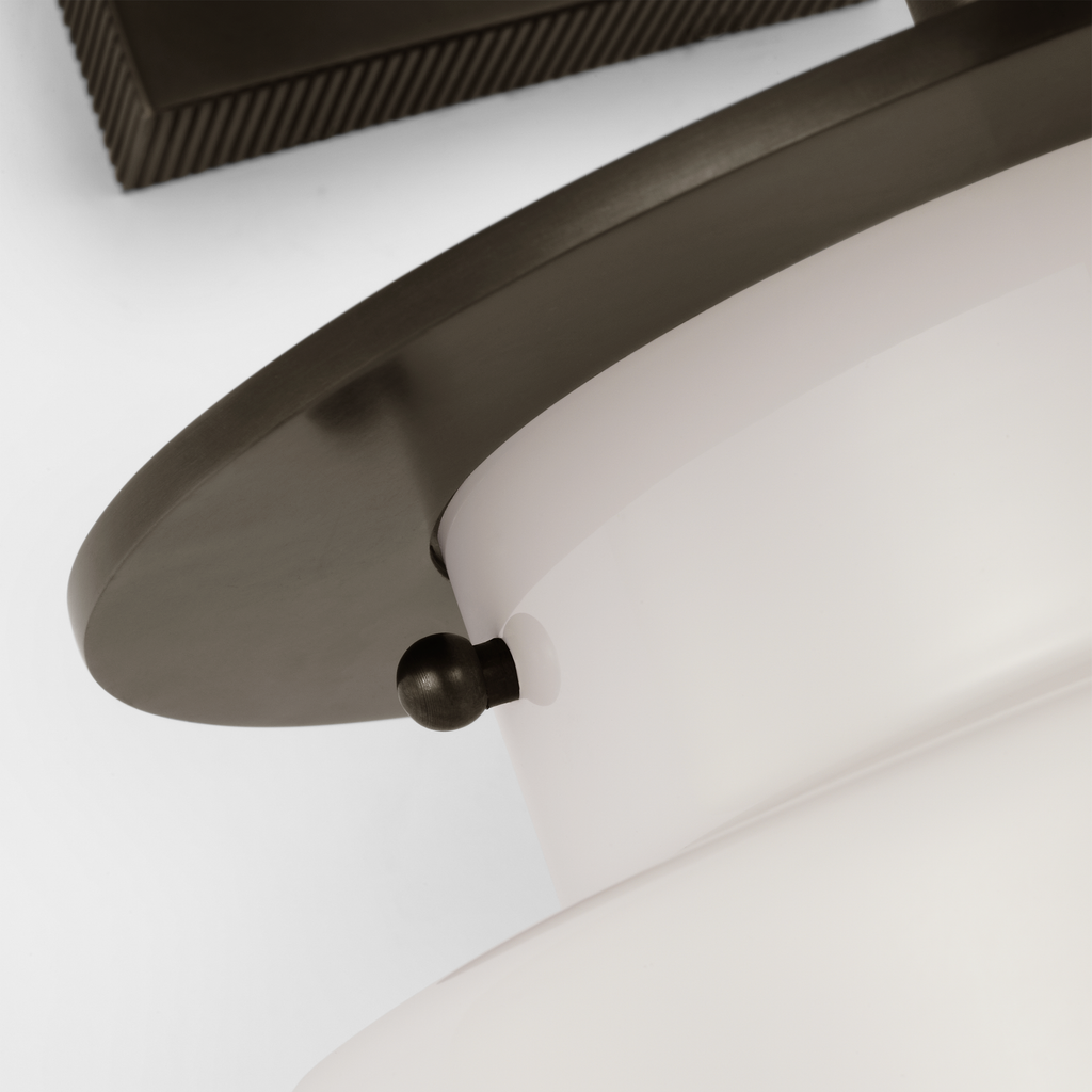 Elias 23" Sconce | Bronze | White Glass