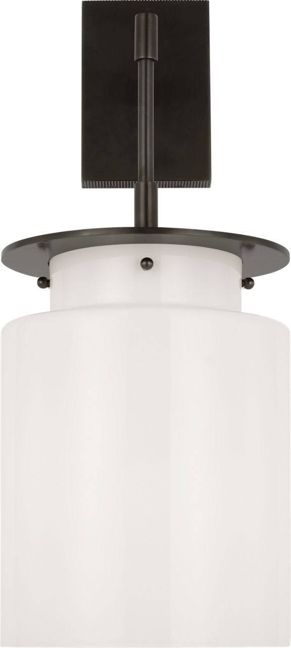 Elias 23" Sconce | Bronze | White Glass