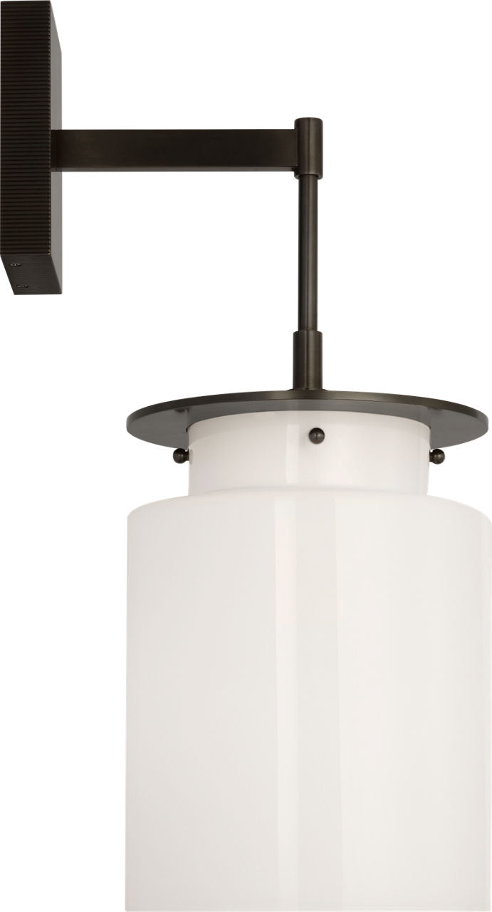 Elias 23" Sconce | Bronze | White Glass