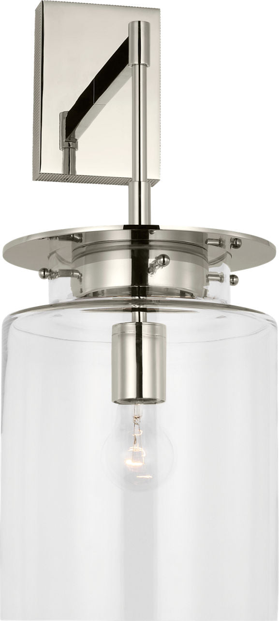 Elias 23" Sconce | Polished Nickel | Clear Glass