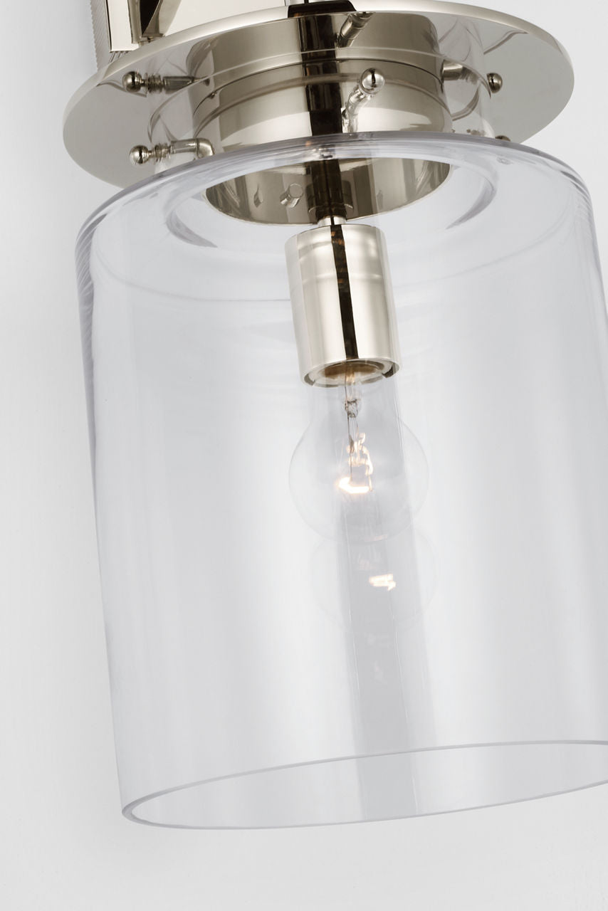 Elias 23" Sconce | Polished Nickel | Clear Glass